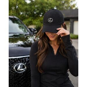 Port & Company Black Bling Lexus Logo Baseball Cap Adjustable NWOT